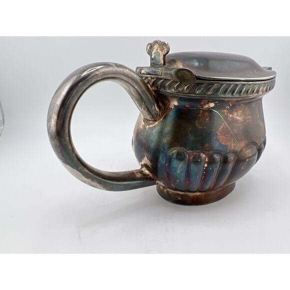 Silver Plated Creamer Scalloped Vintage Patina Barton - Picture 2 of 10